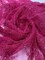 1 Yard Fuchsia Corded Sequin Lace Mesh Fabric with Scalloped Edge 54” Wide